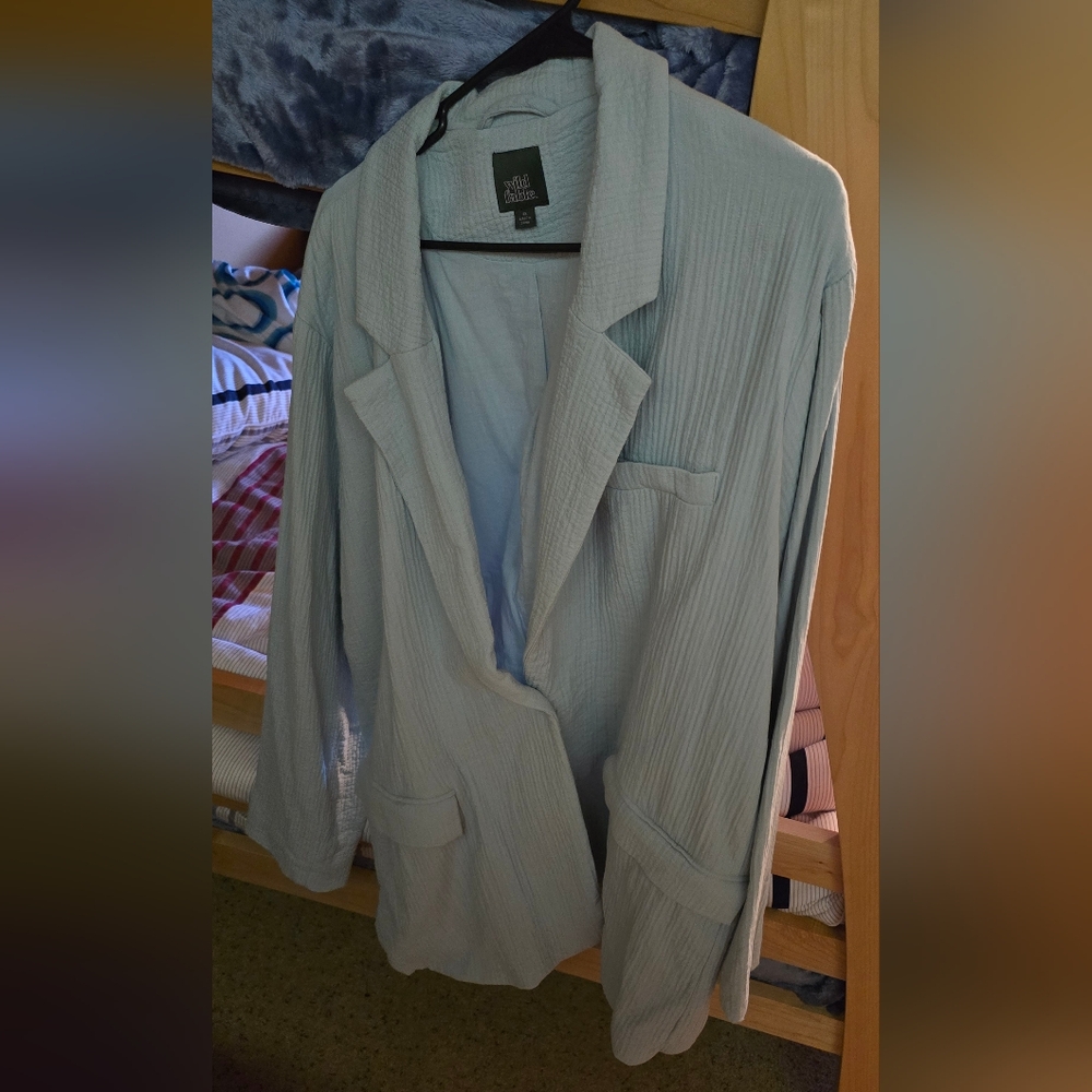Mint Green Textured Blazer